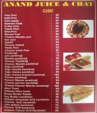 Anand Juice And Chat menu 1