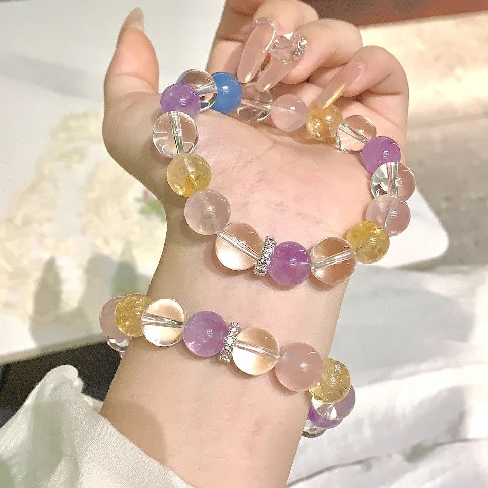 Natuurlijke kristallen armband Duobao DIY Origineel niche-ontwerp. Profiteer van de energie van kristallen en creëer je eigen armband.