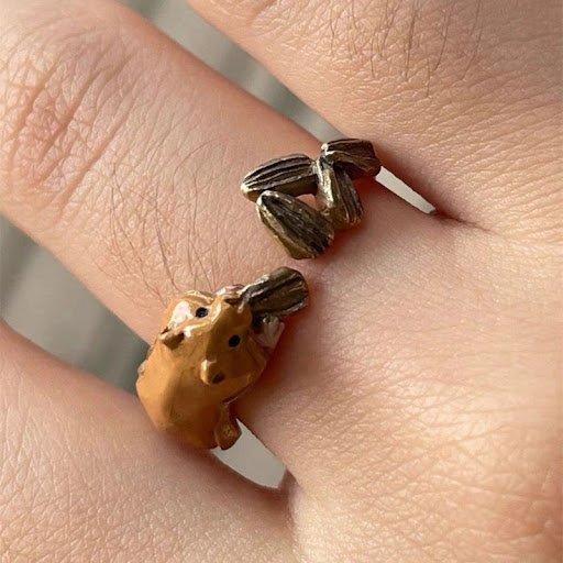 Title 3, Little Squirrels Melon Seed Ring Female Design ...