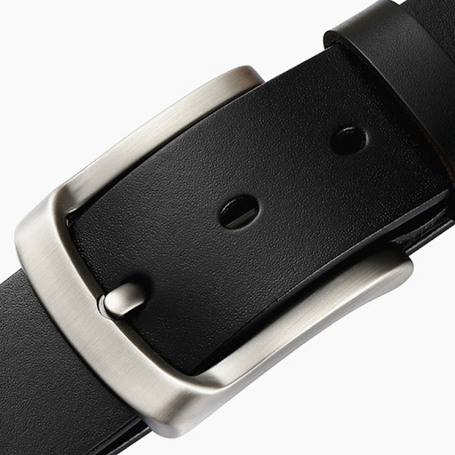 Title 6, Pure Leather Pin Buckle Belt for Middle Aged Me...