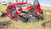 WRECKAGE: One of the vehicles that was involved in an  accident on the Moloto road at the  weekend. Ten people died.