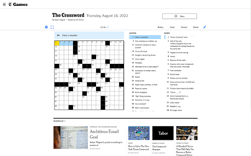 NYT Crossword Fullscreen