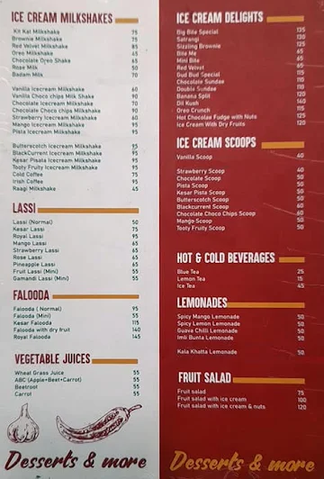 Big Bite menu 