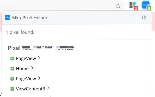 Mkq Pixel Helper chrome extension
