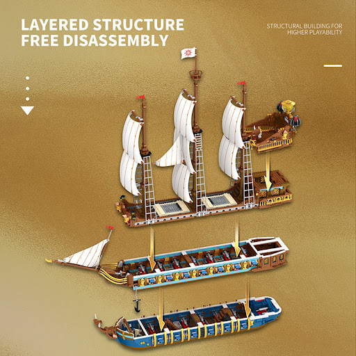 Title 2, Pirate Ship Assembly Nautical Model Educational...