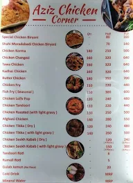 Aziz Chicken Corner menu 1