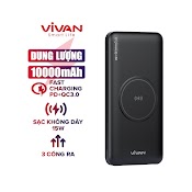 [Mã Elmall5 Giảm 5% Đơn 300K] Sạc Pin Dự Phòng Nhanh 10000 Mah 18W Vivan Vpb - W11 3Output Chuẩn Qc3.0 Pd