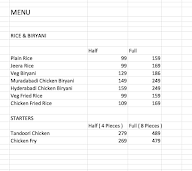 Biryani Begum menu 1