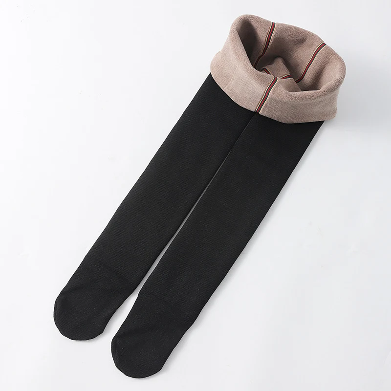 Collants bébé à rayures verticales avec épaississement en velours, chauds et épais, parfaits pour l'hiver, confort optimal et douceur.