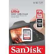 Thẻ Nhớ Máy Ảnh Sdxc Sandisk Ultra 64Gb C10 U1 120Mb/S (Xám)