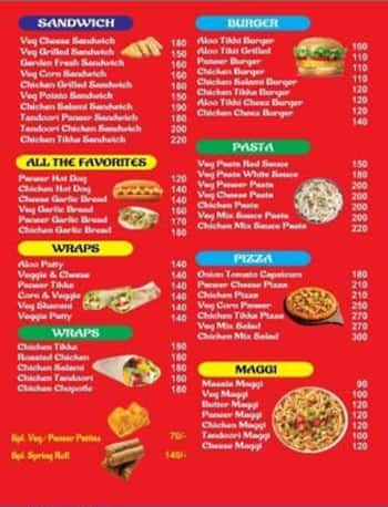 Chinese Eighteen menu 