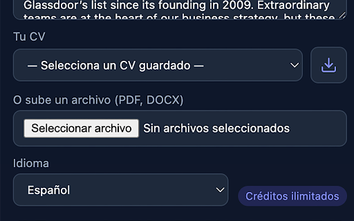 Talentgoo — Adapta tu CV screenshot 2