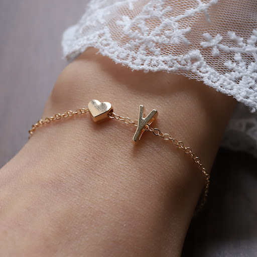 Title 23, English Letter Heart Bracelet Alloy, Graceful P...