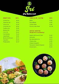 Sri Veg Restaurant menu 2