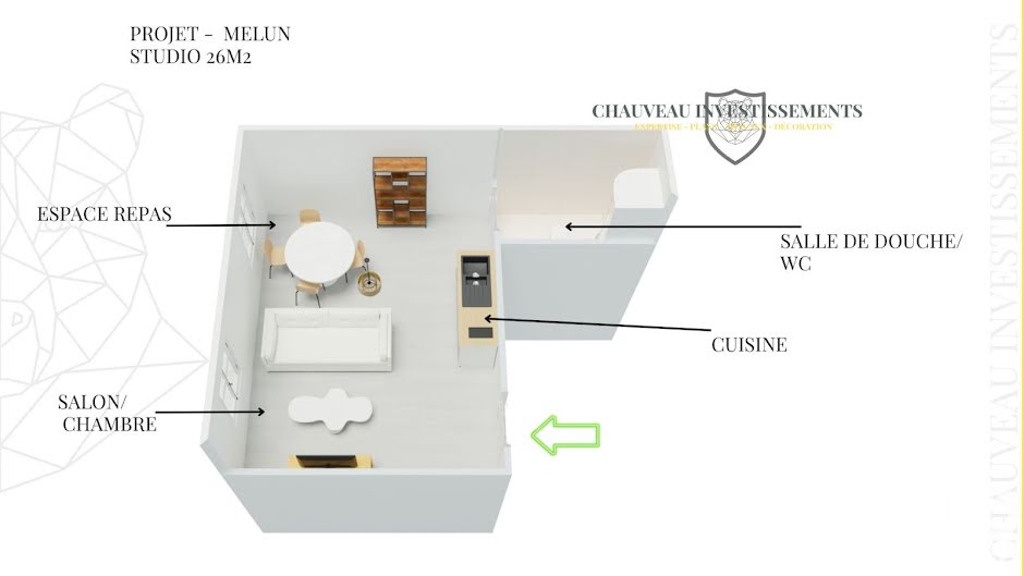 Vente appartement 1 pièce 26 m² à Melun (77000), 85 000 €