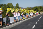 Fans line up at Lyon to Grand Colombier during the Tour de France on September 13, 2020. 