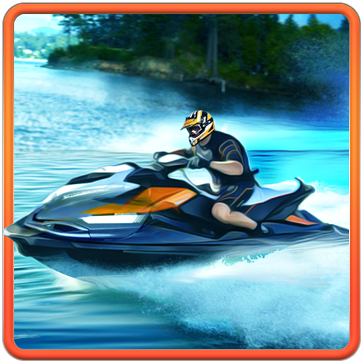 Jet boat racing 3d icon