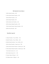 Paratha Paradise menu 3