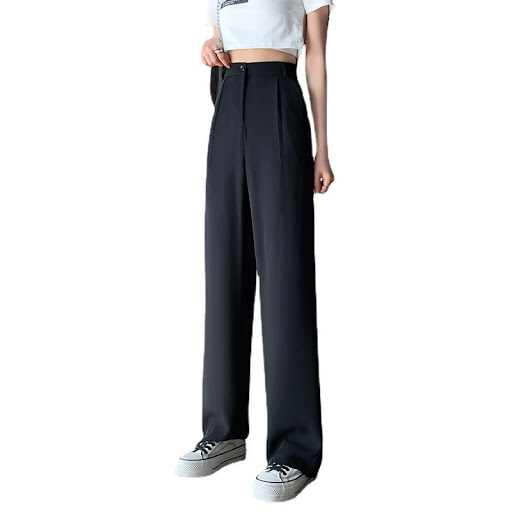 Title 3, Womens Loose High Waist Thin Drape Straight Su...