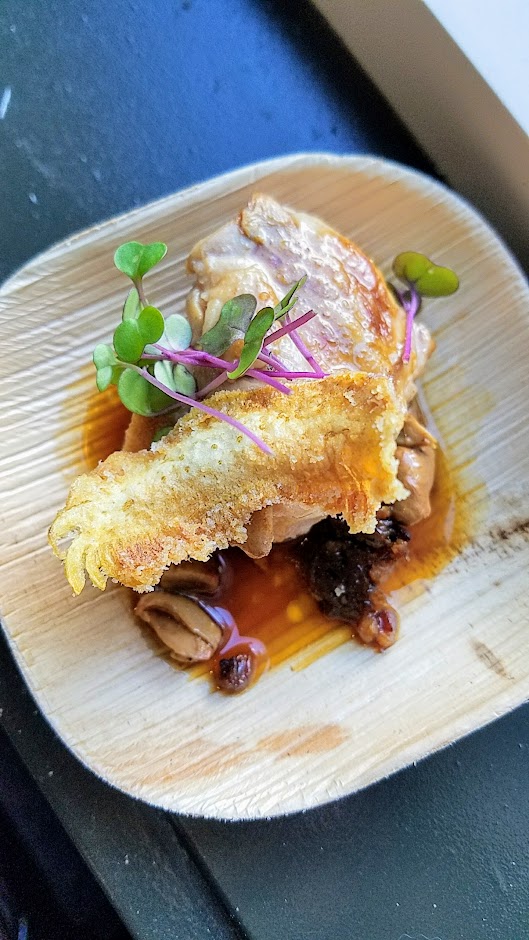 For Nicky USA's 17th Annual Wild About Game, Chef Jose Chesa of Ataula, Portland, made Nicky Farms Conejo with Tio Pepe Escabeche Mushrooms, Smoked Bacon Brown Sofrito, Pine Nut, Praline, and Roasted Apple Alioli