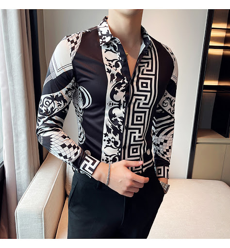 Title 16, Mens Slim-Fit Printed Long Sleeve Shirt, offer...