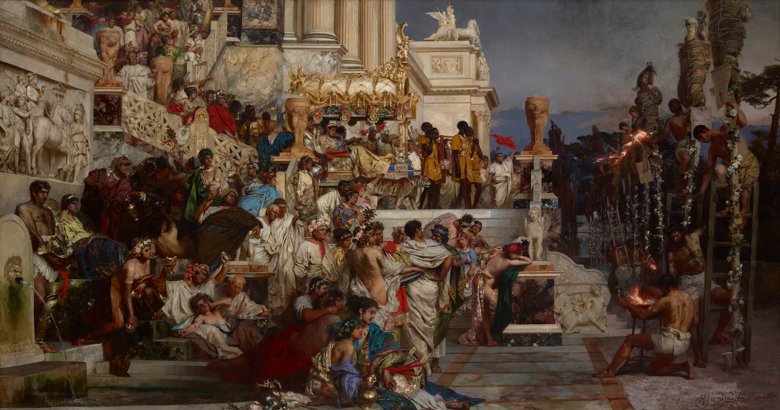 Toniewyrocznia, obraz, Pochodnie Nerona, Henryk Siemiradzki, 1872/73, źródło