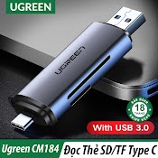 Đầu Đọc Thẻ Nhớ Sd, Micro Sd Cổng Type C Và Usb Otg Ugreen Cm184 - Hàng Chính Hãng