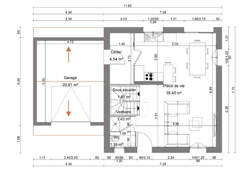  Vente Terrain + Maison - Terrain : 528m² - Maison : 85m² à Bâgé-le-Châtel (01380) 