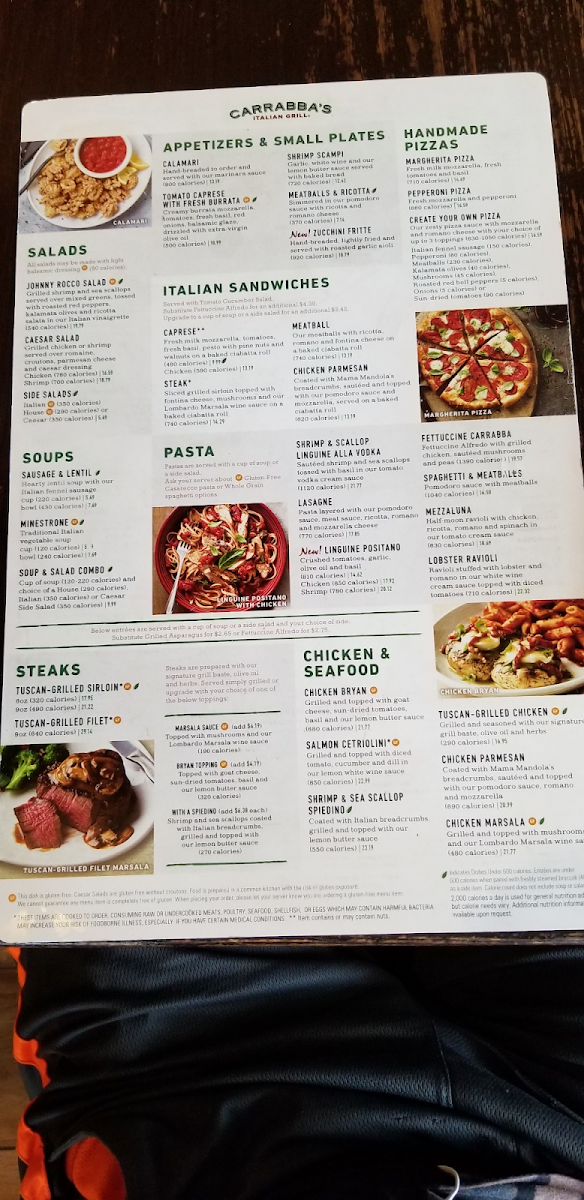 Menu front, July 2019