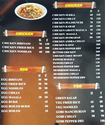 Zagor’s Kitchen menu 