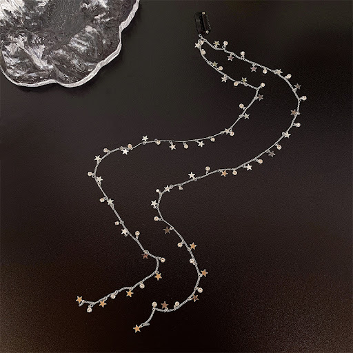 Title 5, Sparkling Star Braided Hair Chain Long Tassel. ...