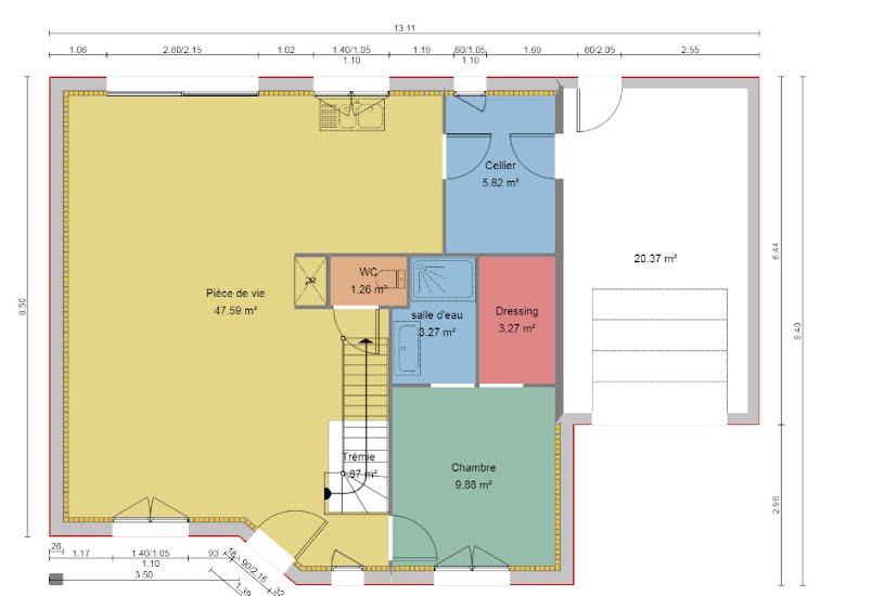  Vente Terrain + Maison - Terrain : 373m² - Maison : 110m² à Aigné (72650) 