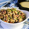 Thumbnail For Hoppin' John In A White Bowl With Cornbread.