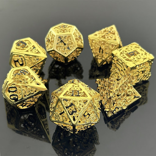 Title 3, Metal Polyhedron Hollow Dice — Elevate your tab...