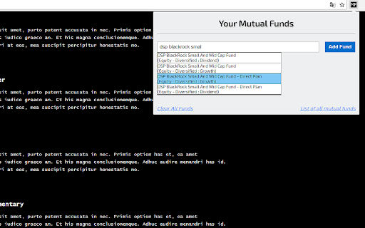 Mutual Funds Tracker