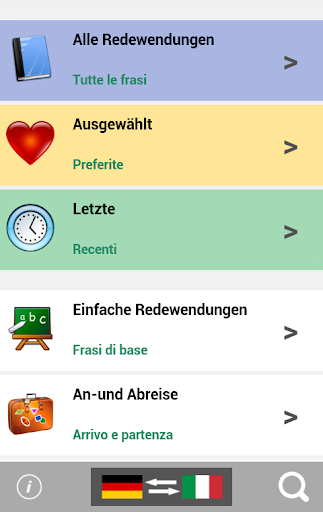 German to Italian phrasebook