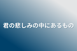 君の悲しみの中にあるもの