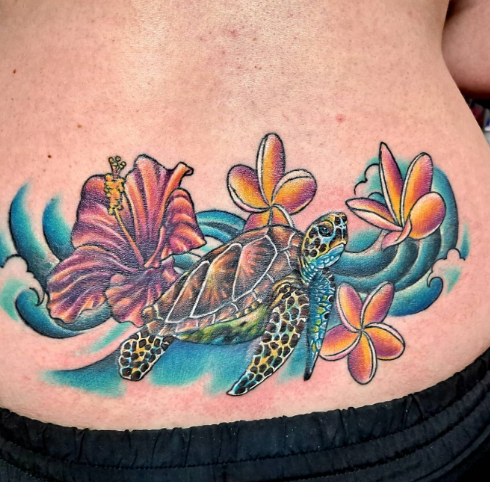 Turtle Lower Back Tattoo