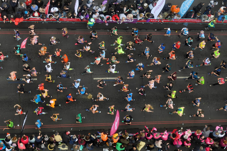 Runners at the London Marathon. Prize money for the wheelchair races at the 2024 event will be the same as for able-bodied athletes, organisers said on Thursday. File photo.