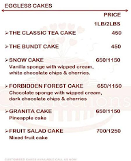 Cakefections menu 1