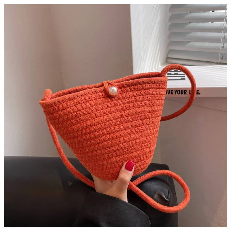 Title 5, Sac tissé en fil de coton pour femme, tendance ...