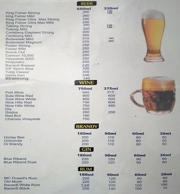 Hotel Haveli menu 