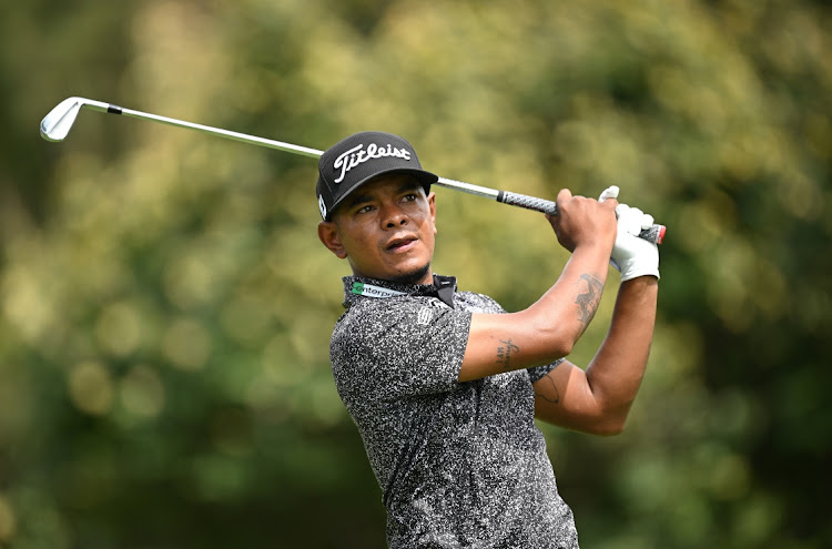 Keenan Davidse of SA plays a shot during the Jonsson Workwear Open at Glendower Golf Club in Johannesburg, March 7 2024, Picture: STUART FRANKLIN/GETTY IMAGES