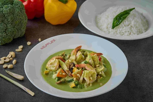 Thai Green Curry With Rice (Prawn)