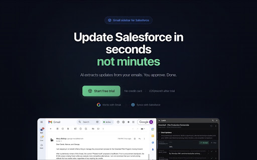 Latch: Salesforce Updates from Gmail screenshot 1