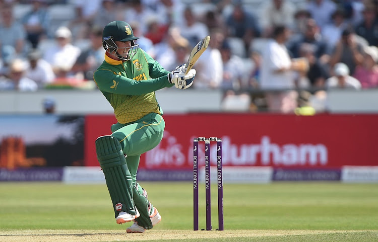 Rassie van der Dussen of SA bats during the first ODI against England at The Riverside in Chester-le-Street, England on July 19 2022.