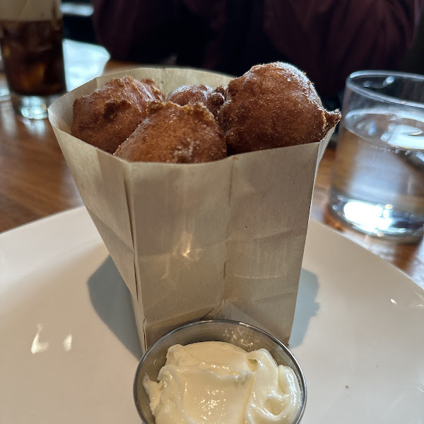 GF donuts with cream cheese dipping sauce