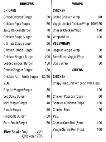 Engineer's Cafe menu 