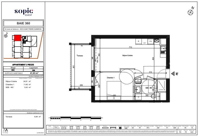 Vente appartement 1 pièce 41 m² à Saint-Pierre-Quiberon (56510), 260 000 €