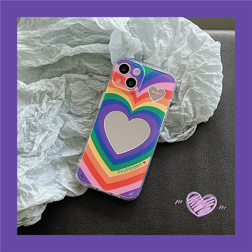 Title 4, Rainbow Love Mirror Silicone Phone Case offers ...